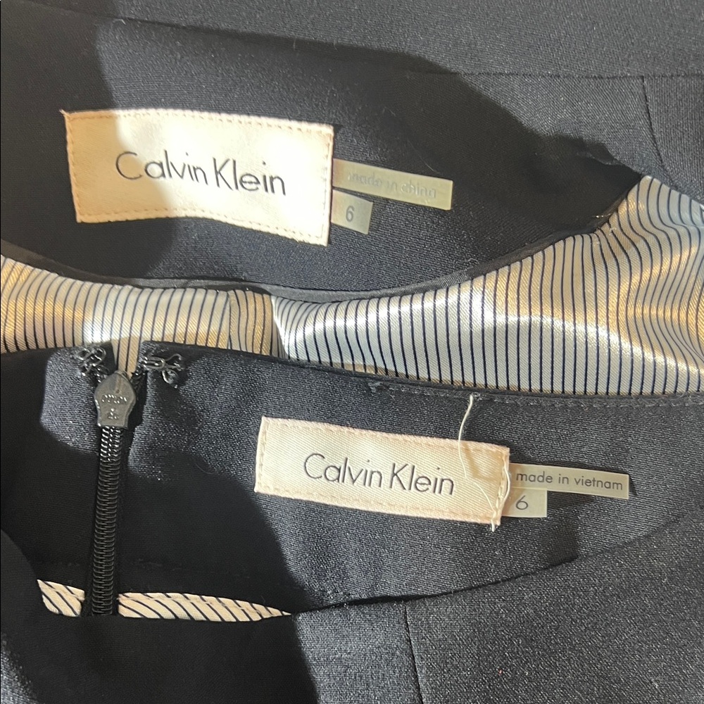 Calvin Klein Dark Navy Women's Tailored Blazer and Skirt Suit - Picture 2 of 5